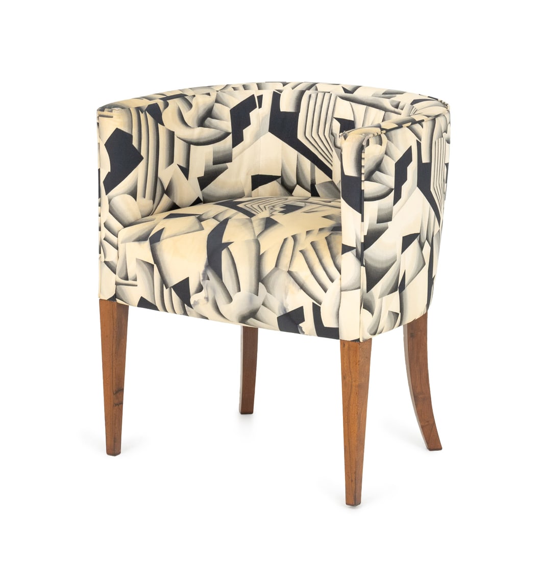 Modern Silk Upholstered Club Chair (1 of 8)