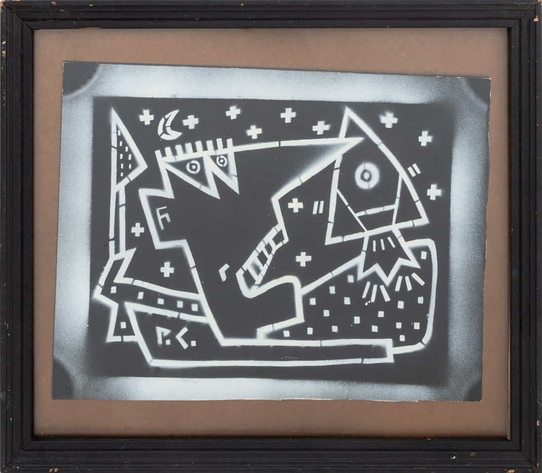 Pierre Cuvelier Untitled Stencil Spray on Paper (1 of 7)