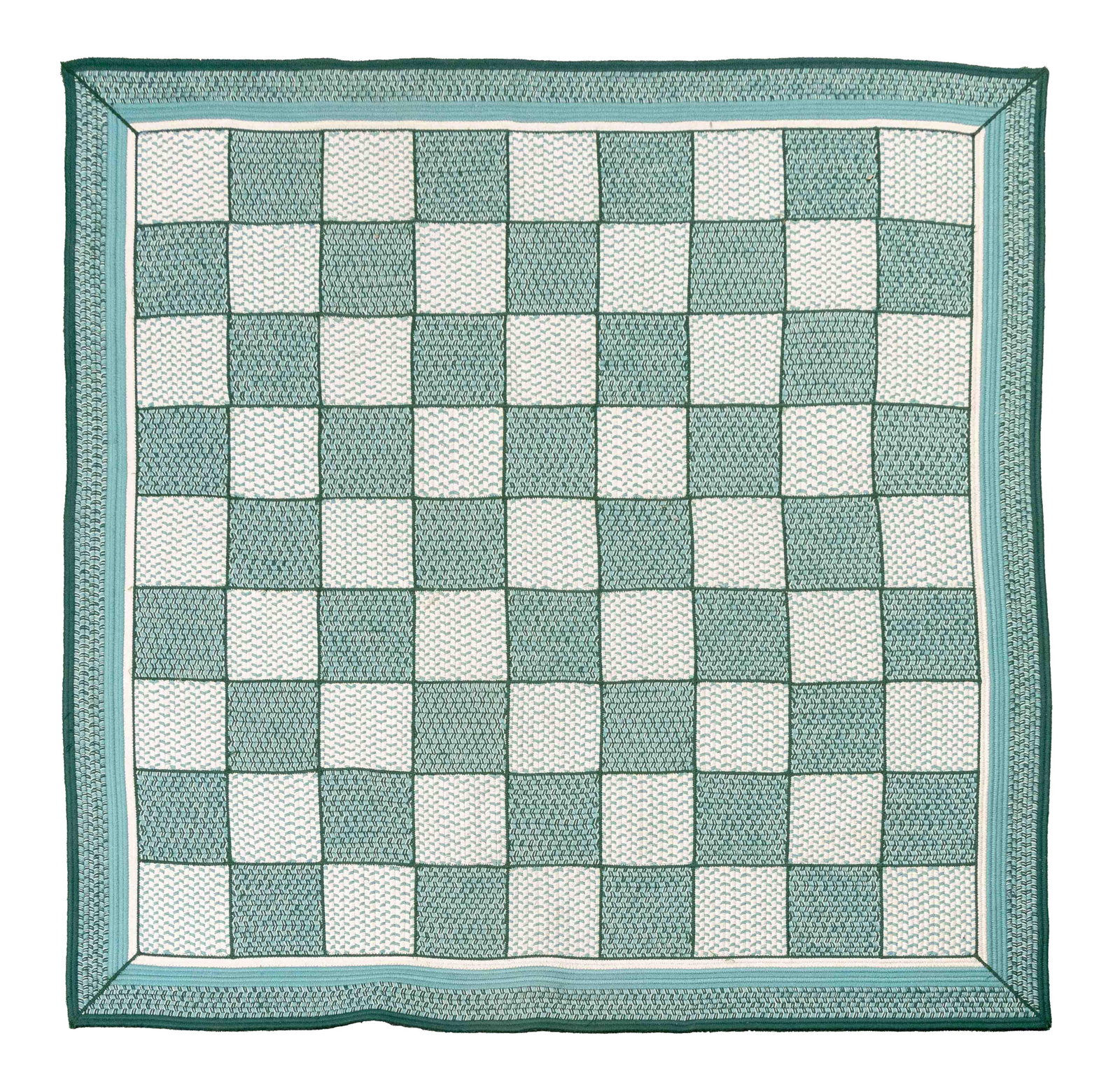 Modern Checkerboard Flatweave Rug, 7' 2" x 7' 2.5" (1 of 7)