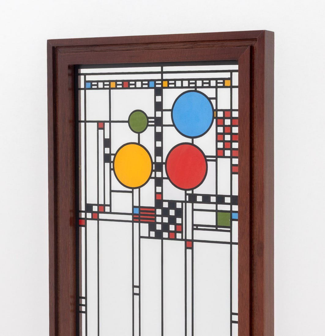 After Frank Lloyd Wright Glass Panel - 5