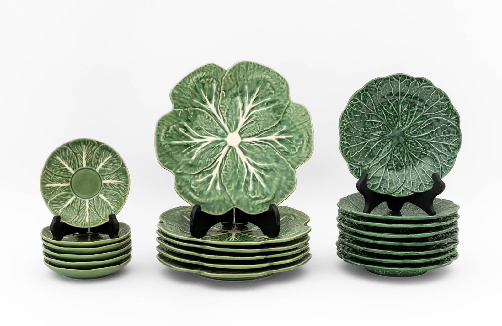 Green Cabbage Leaf Ceramic Tableware, 31 Pcs. - 2