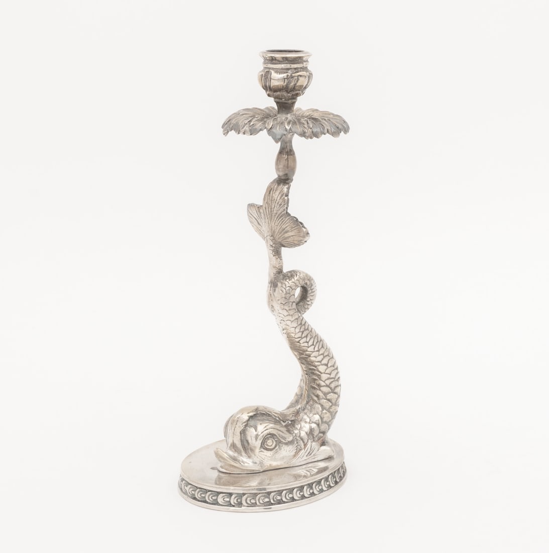 Baroque Style Dolphin Form Candlesticks, Pair - 5
