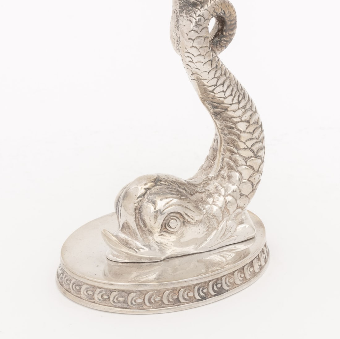 Baroque Style Dolphin Form Candlesticks, Pair - 6