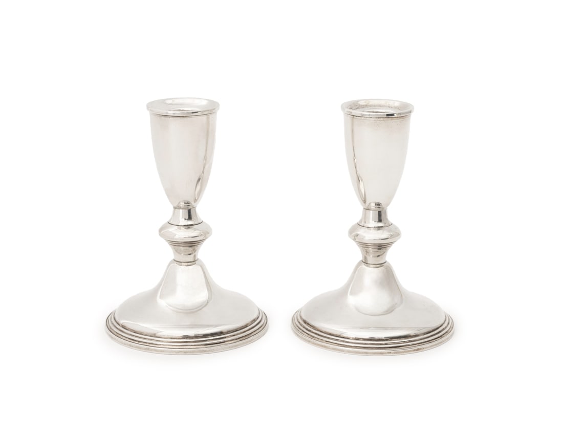 Empire Sterling Silver Weighted Candlesticks, Pair (1 of 6)