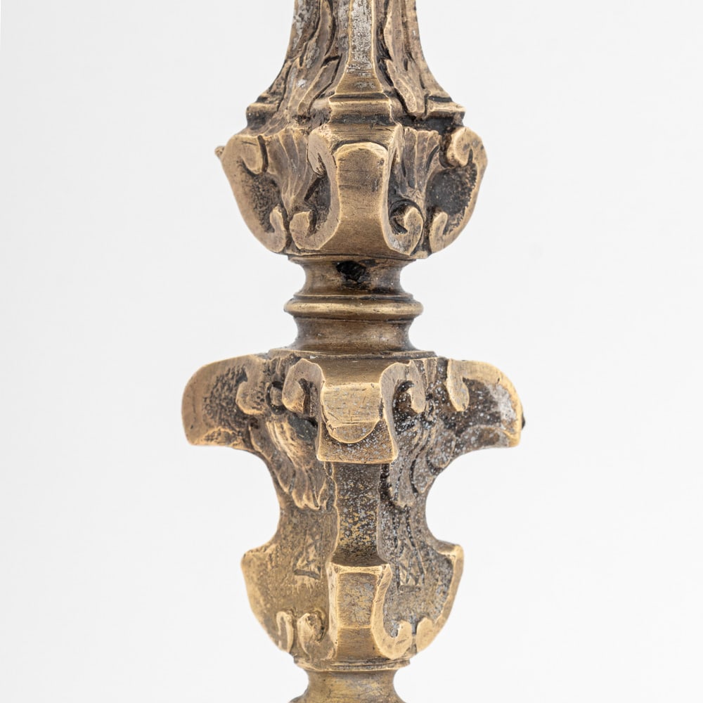 Baroque Repousse Decorated Candlesticks, Pair - 4