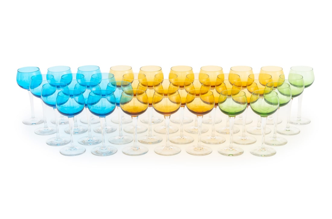 Amber, Blue, and Green Wine Glasses, 34 (1 of 11)