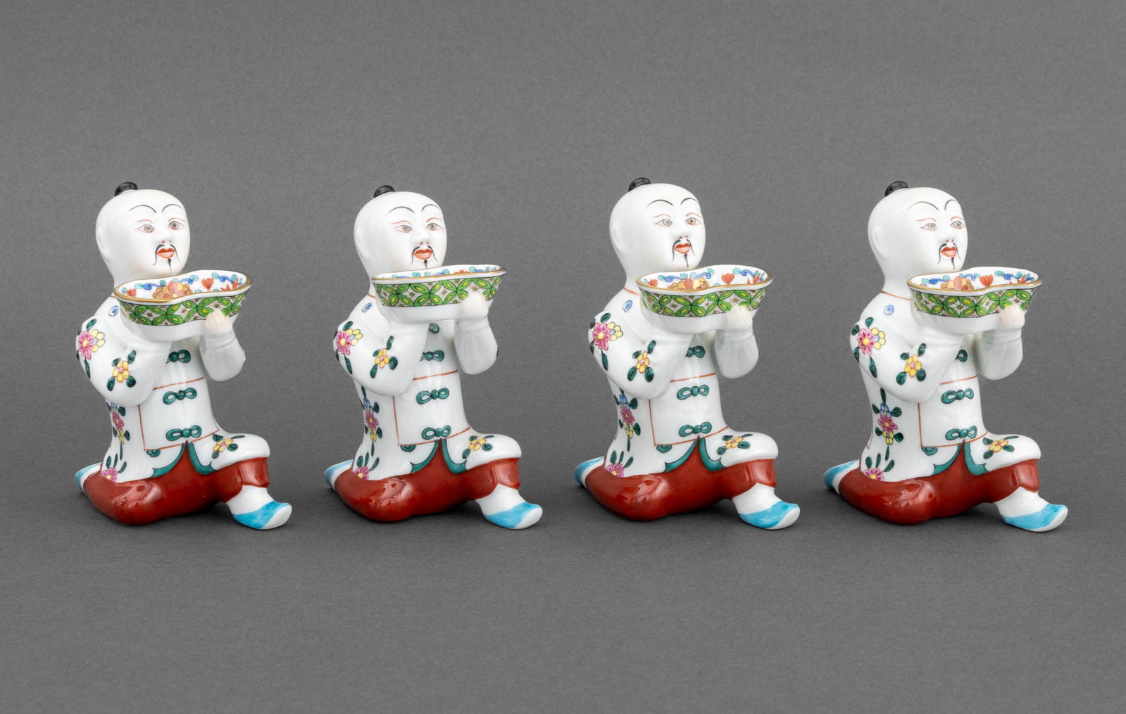 Herend Porcelain Figural Open Salt Cellars, 4 (1 of 10)