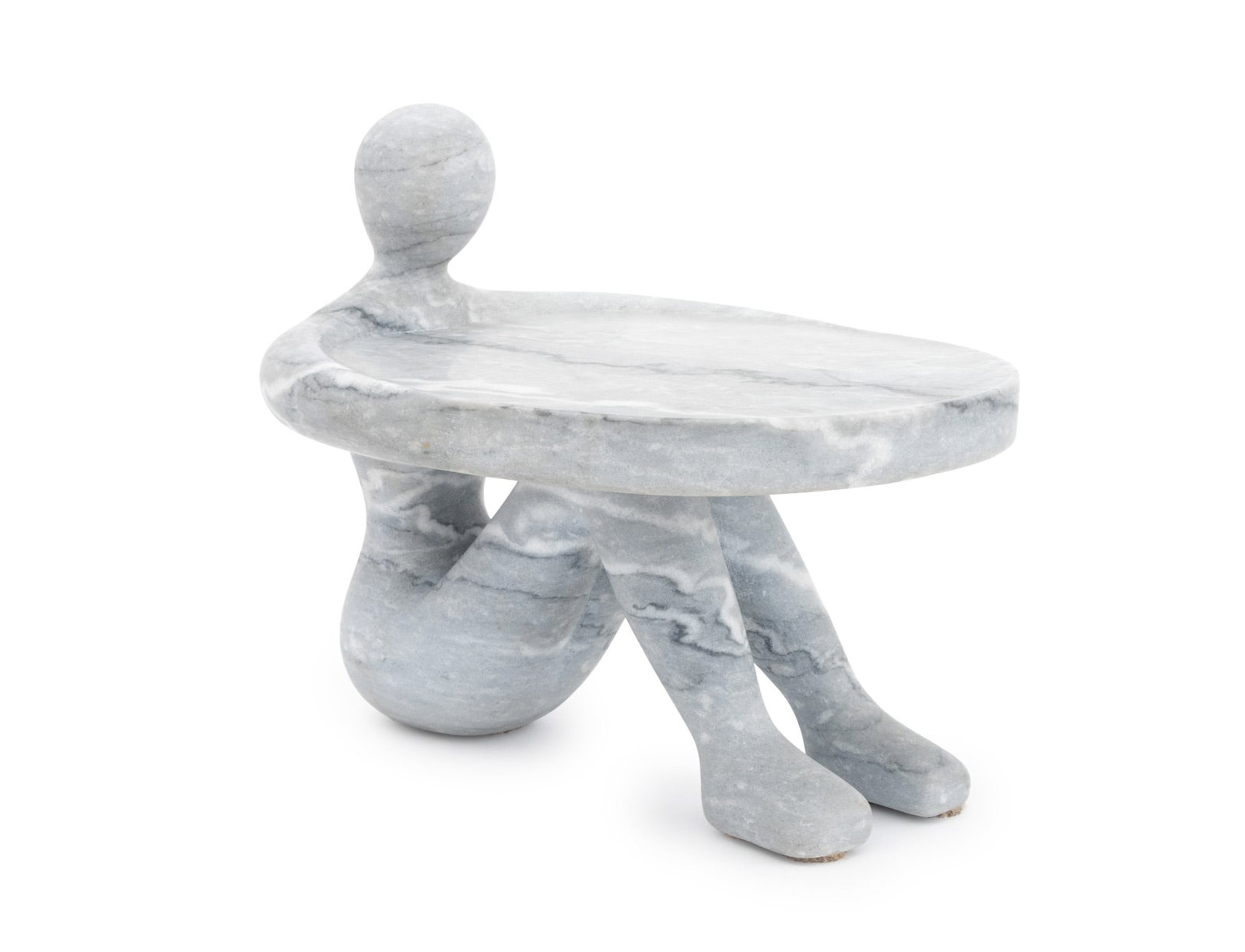 Gray Marble Seated Figure Form Cake Stand (1 of 7)