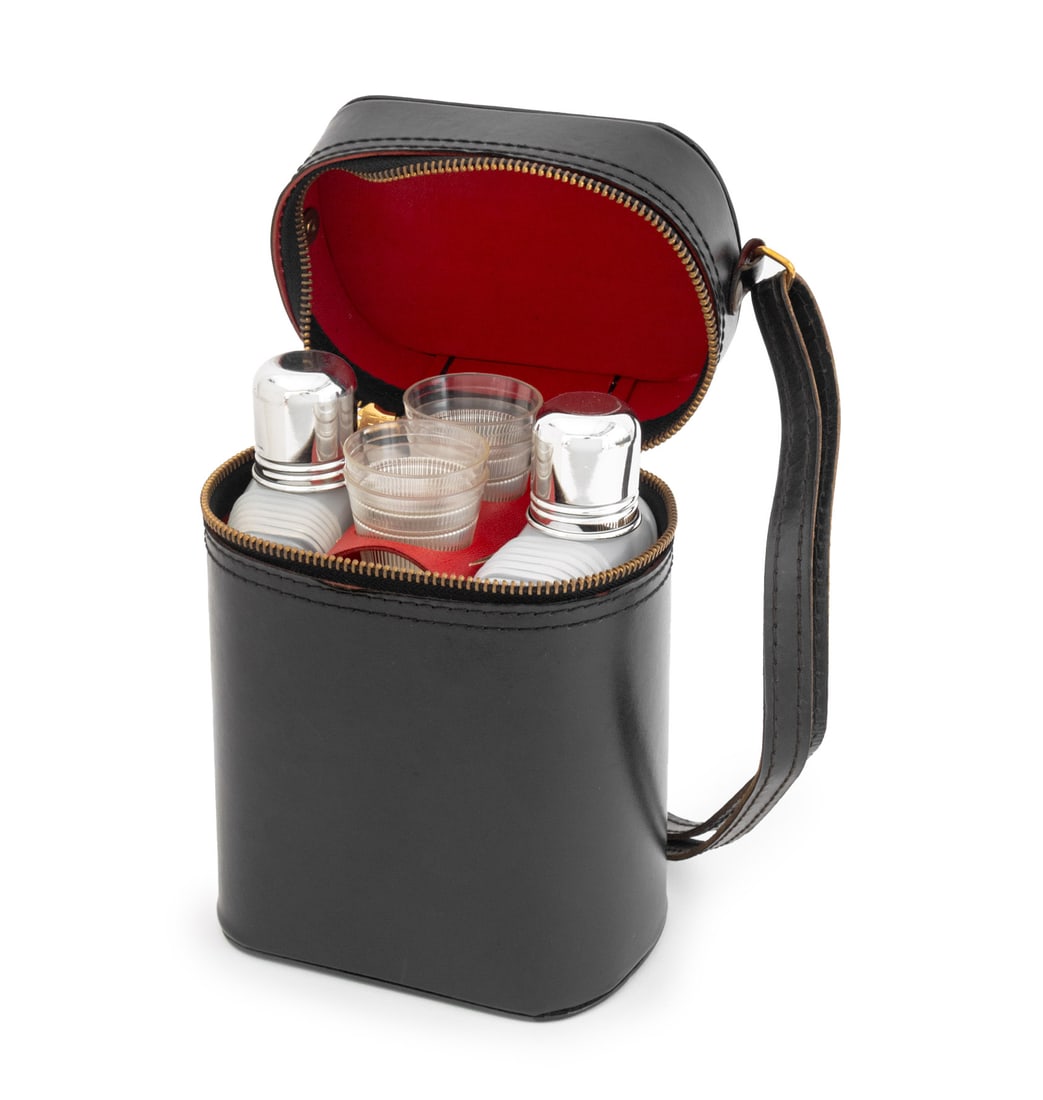English Travel Flask Set and Leather Carry Case (1 of 12)