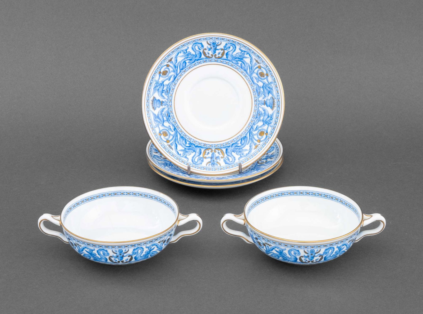 Wedgwood "Blue Florentine" Soup Cups & Saucers, 5 (1 of 9)