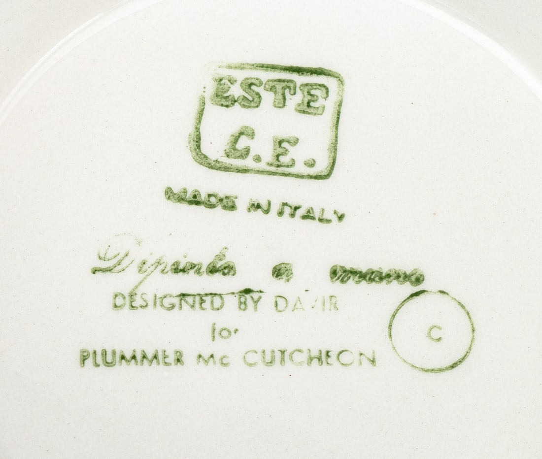 Este C.E. Painted Ceramic Tableware, 13 Pcs. - 13