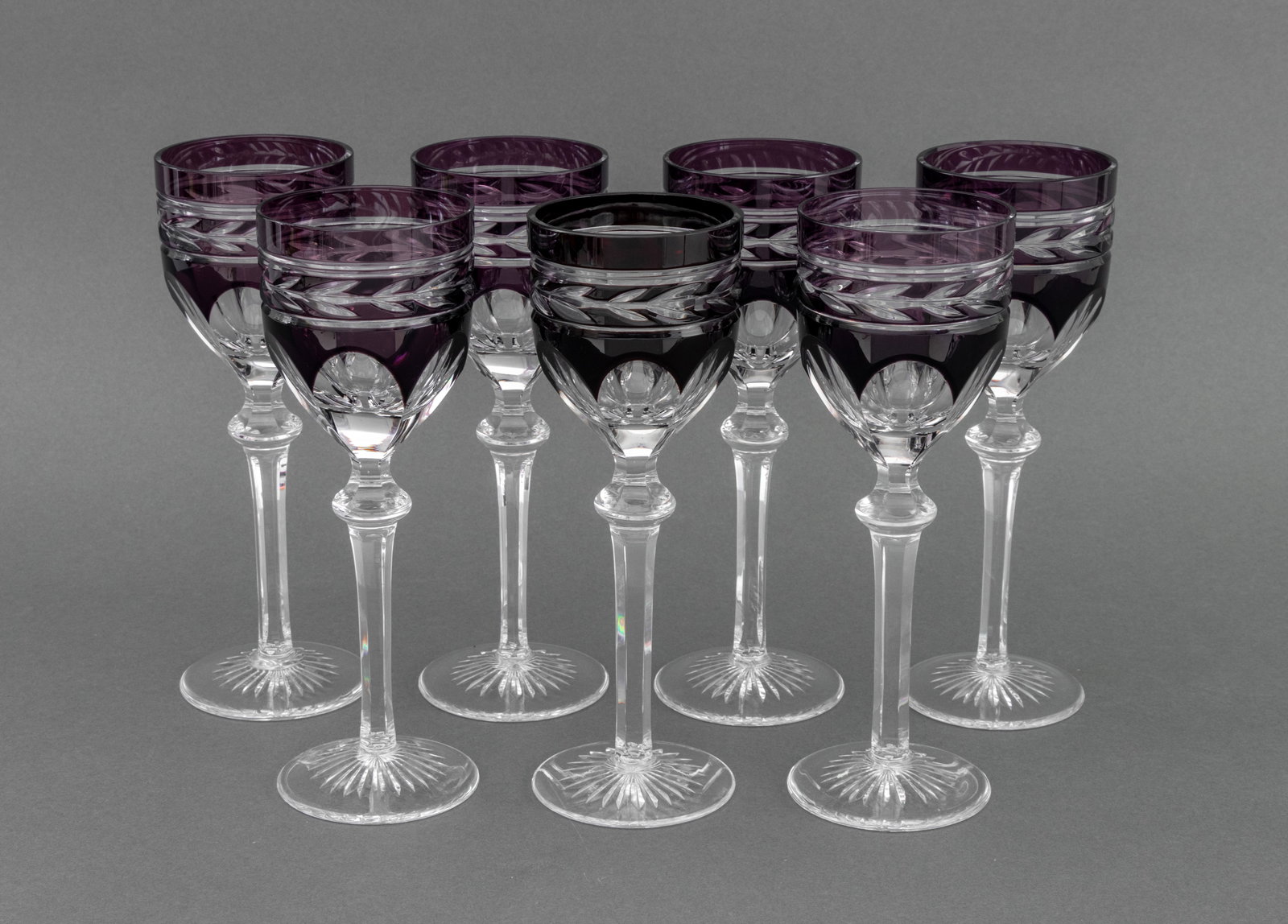 Bohemian Cut Crystal Wine Glasses, 7 (1 of 8)