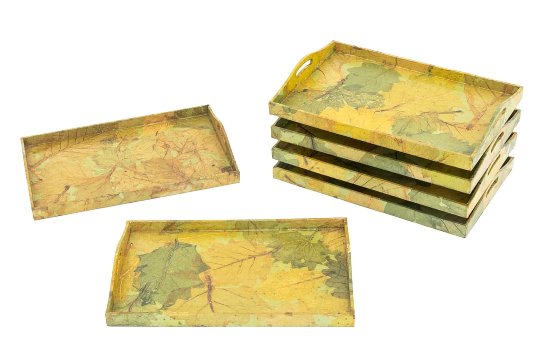 Lacquered Leaf Serving Trays, 6 (1 of 7)