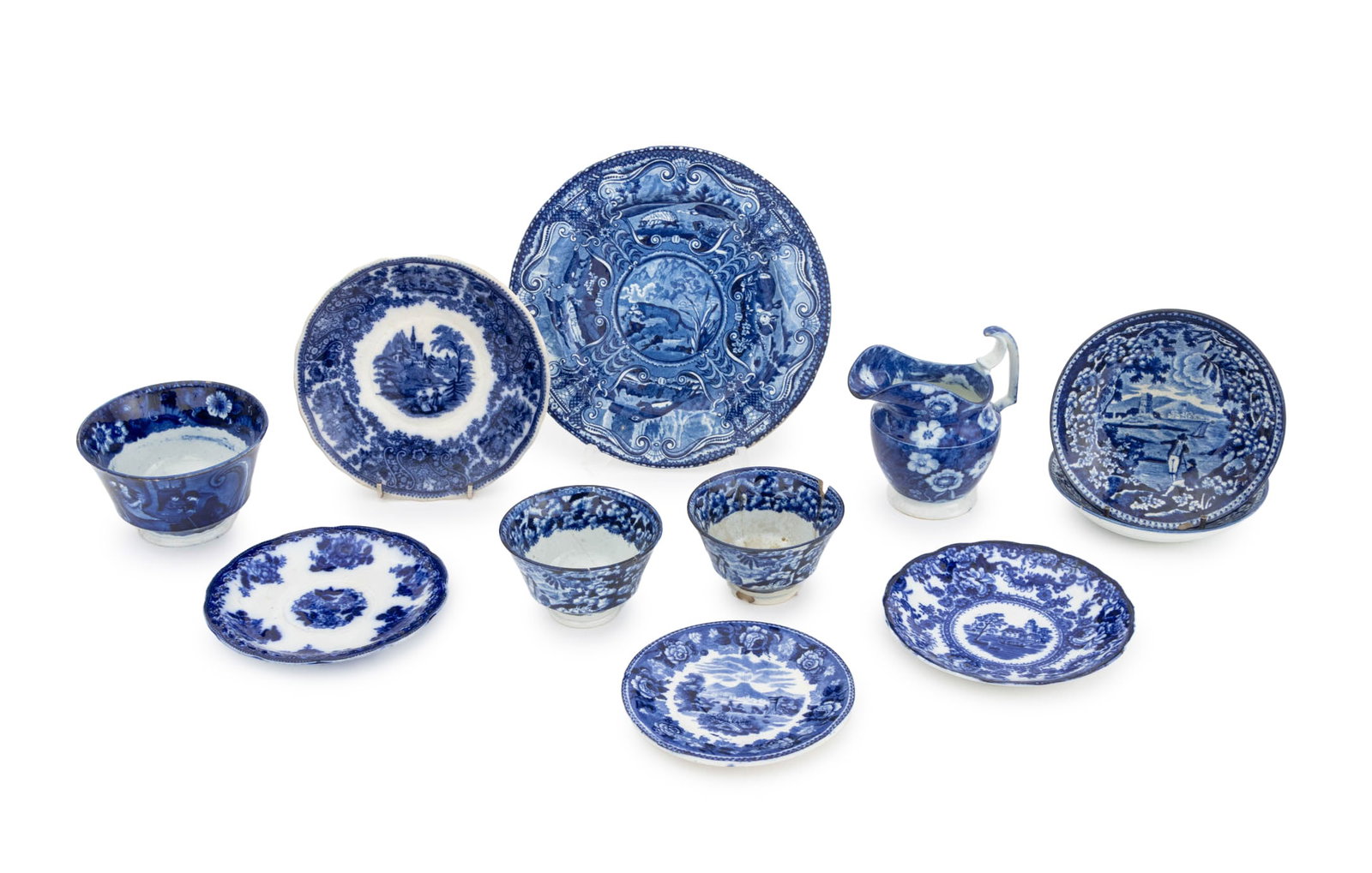 English Blue & White Ceramic Tableware, 11 Pcs. (1 of 20)
