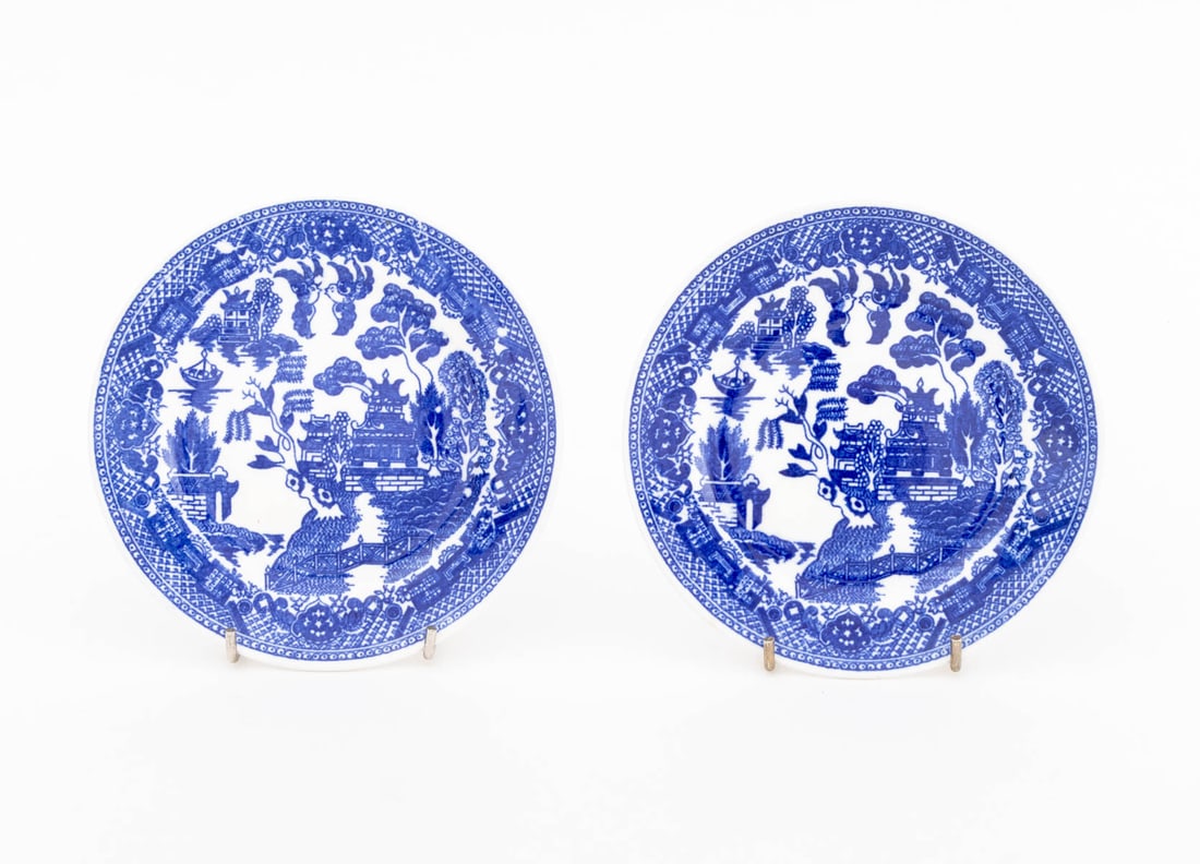 Flow Blue Transferware Plates, 14 - 10