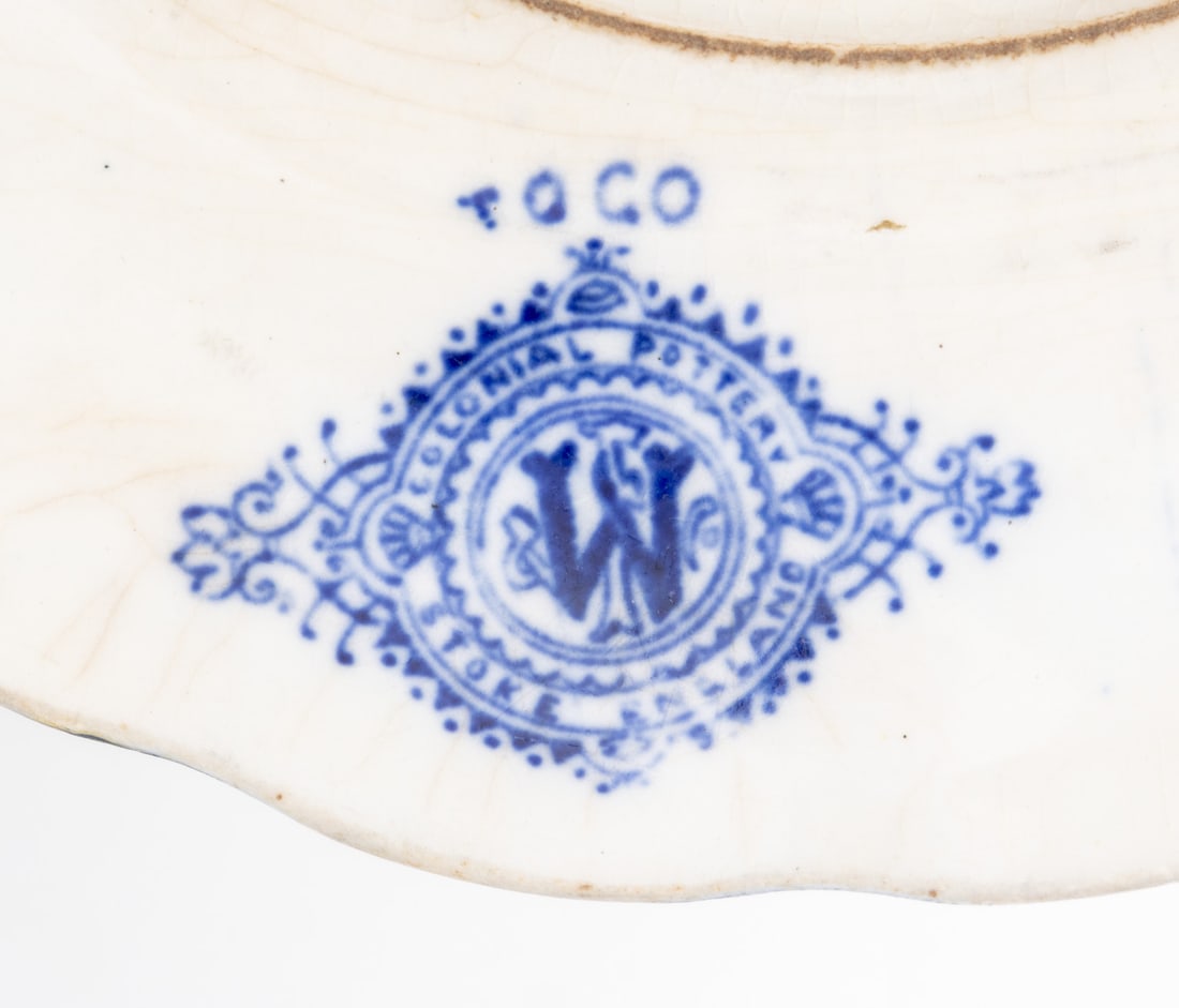 Flow Blue Transferware Plates, 14 - 5