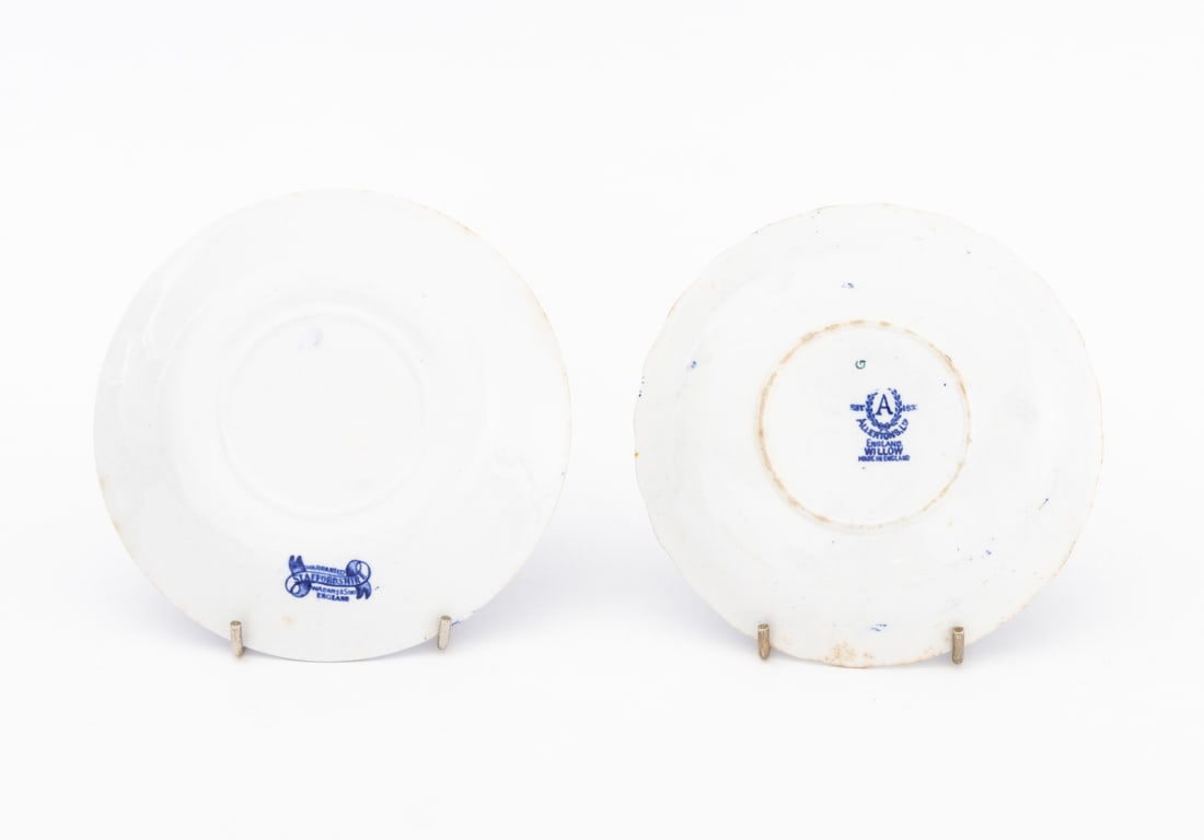 Flow Blue Transferware Plates, 14 - 7