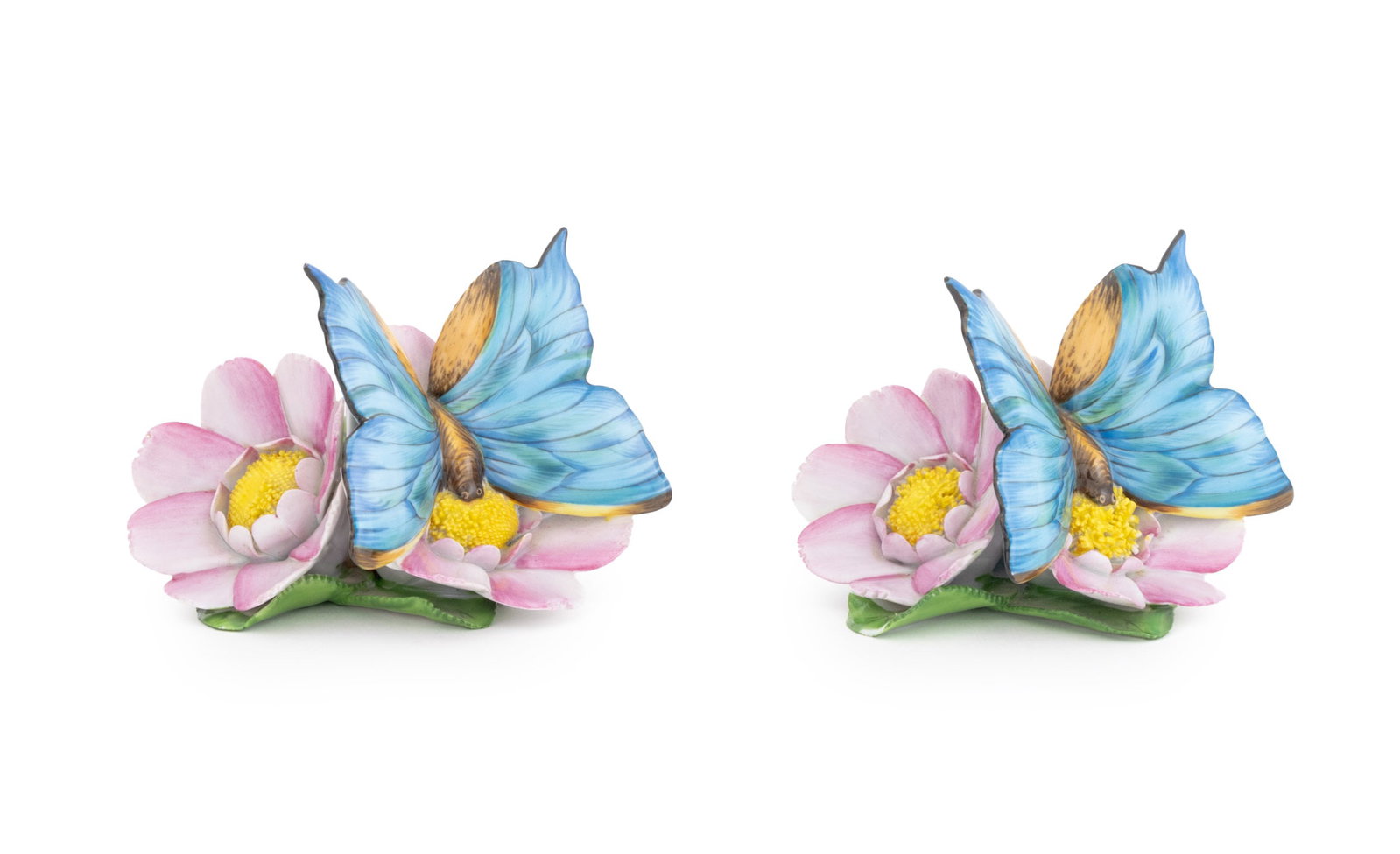 Herend Butterfly and Flower Porcelain Figurines, 2 (1 of 9)