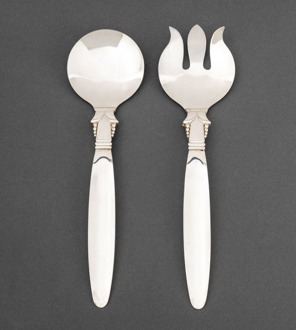 American Silver Plate Serving Spoon and Fork (1 of 8)