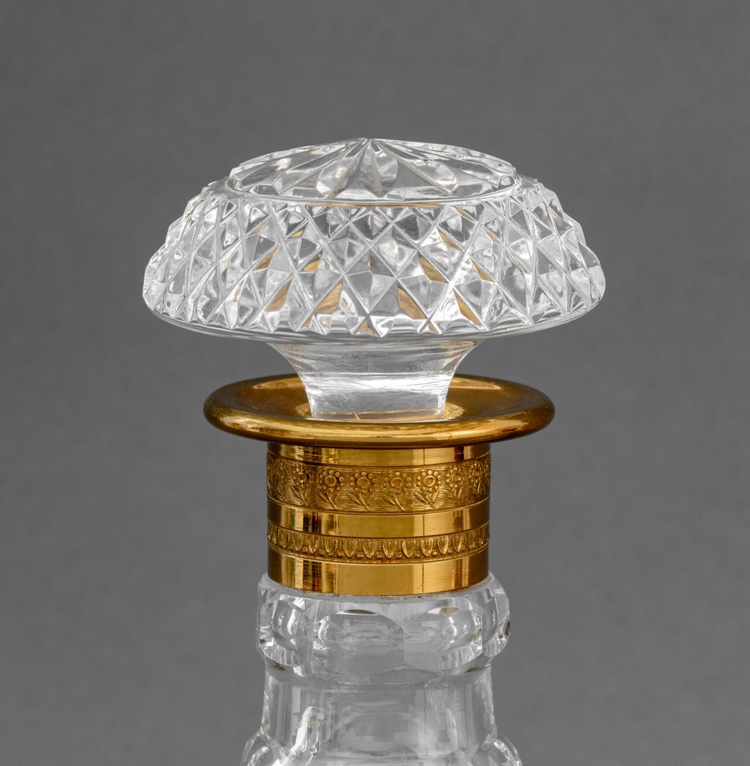 Gilt Metal Mounted Cut Crystal Decanters, Pair - 2