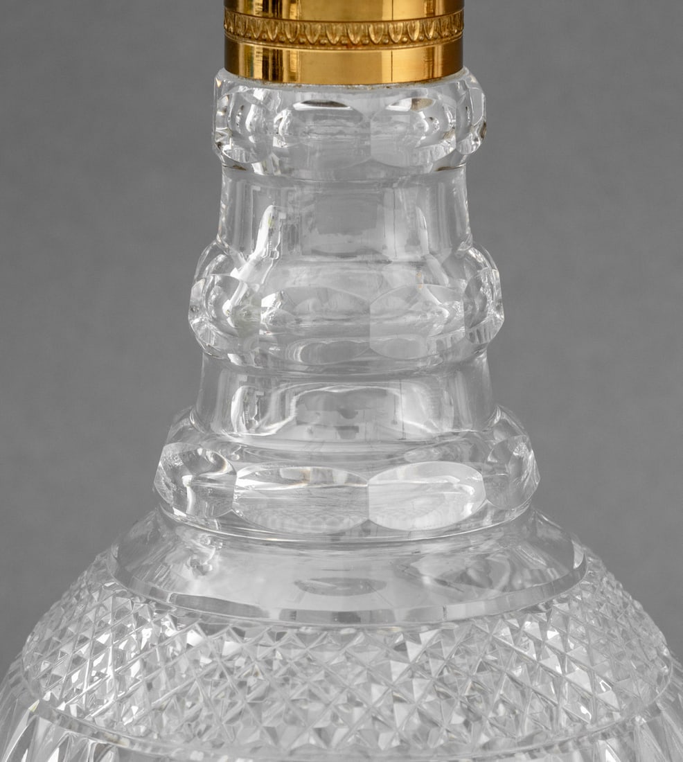 Gilt Metal Mounted Cut Crystal Decanters, Pair - 3