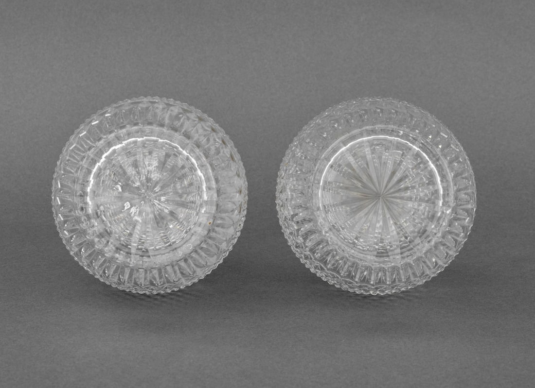 Gilt Metal Mounted Cut Crystal Decanters, Pair - 8
