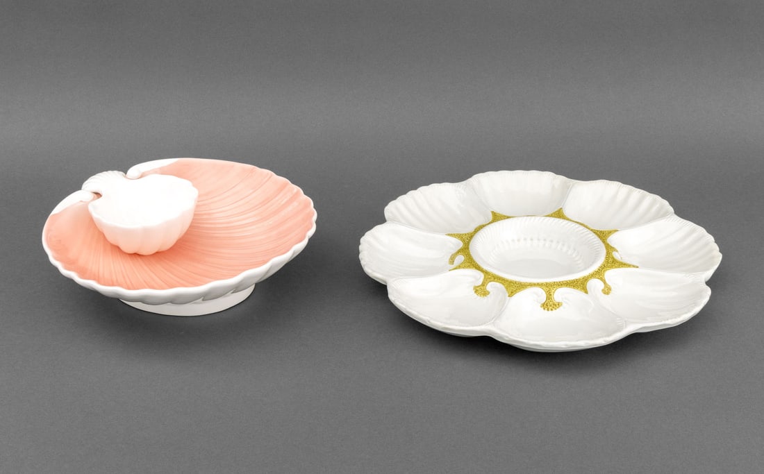 Shell Form Glazed Ceramic Serving Platters, 2 (1 of 18)