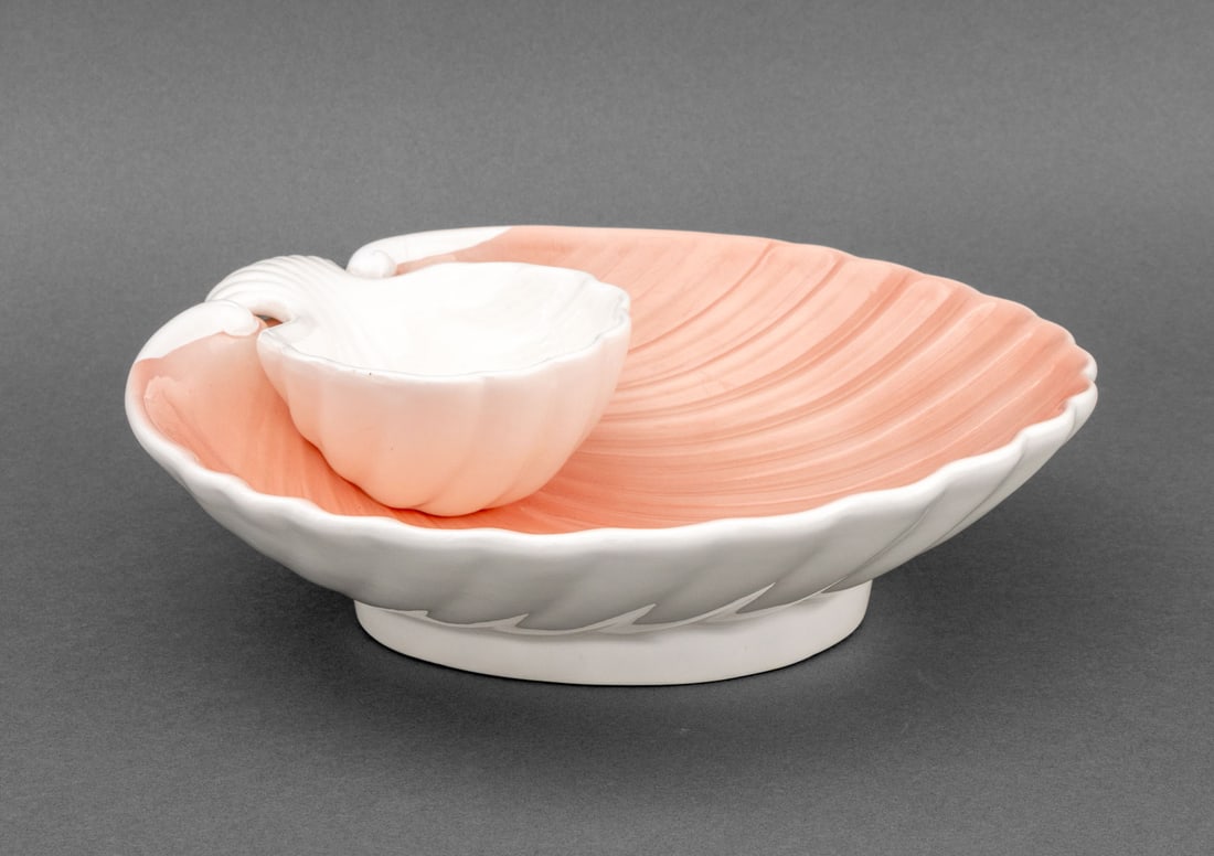 Shell Form Glazed Ceramic Serving Platters, 2 - 3