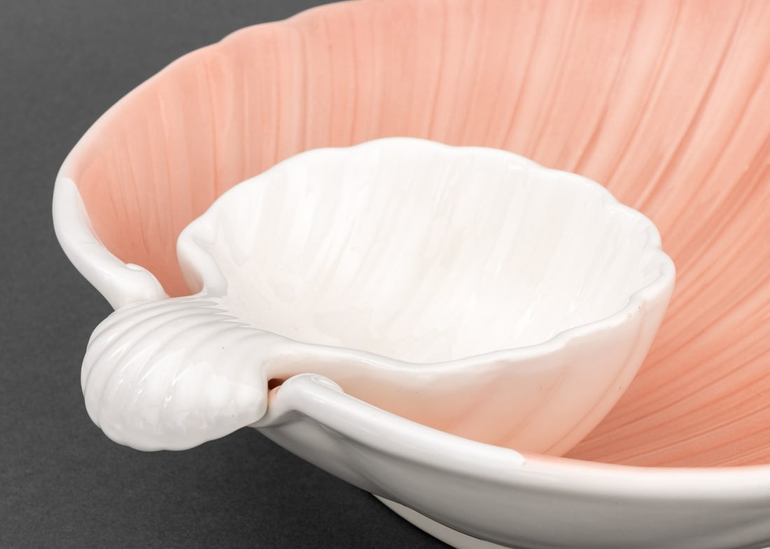 Shell Form Glazed Ceramic Serving Platters, 2 - 4