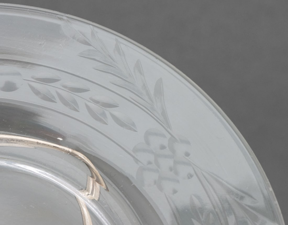 Wheat Motif Etched Glass Tableware, 48 Pcs. - 15