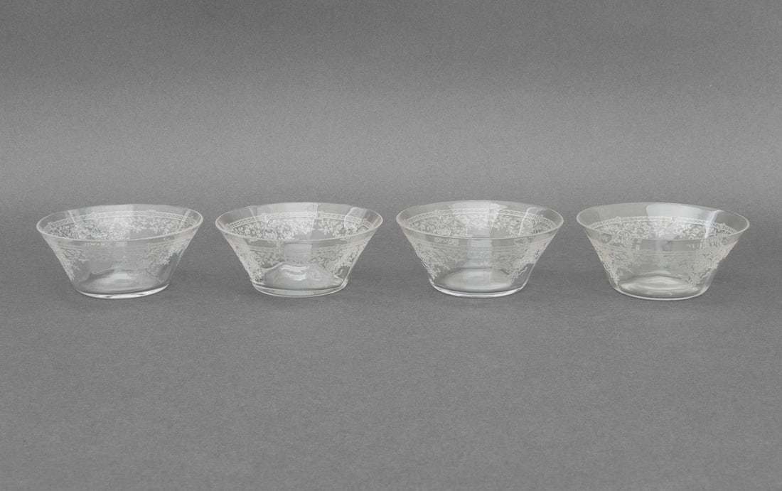 Wheat Motif Etched Glass Tableware, 48 Pcs. - 17