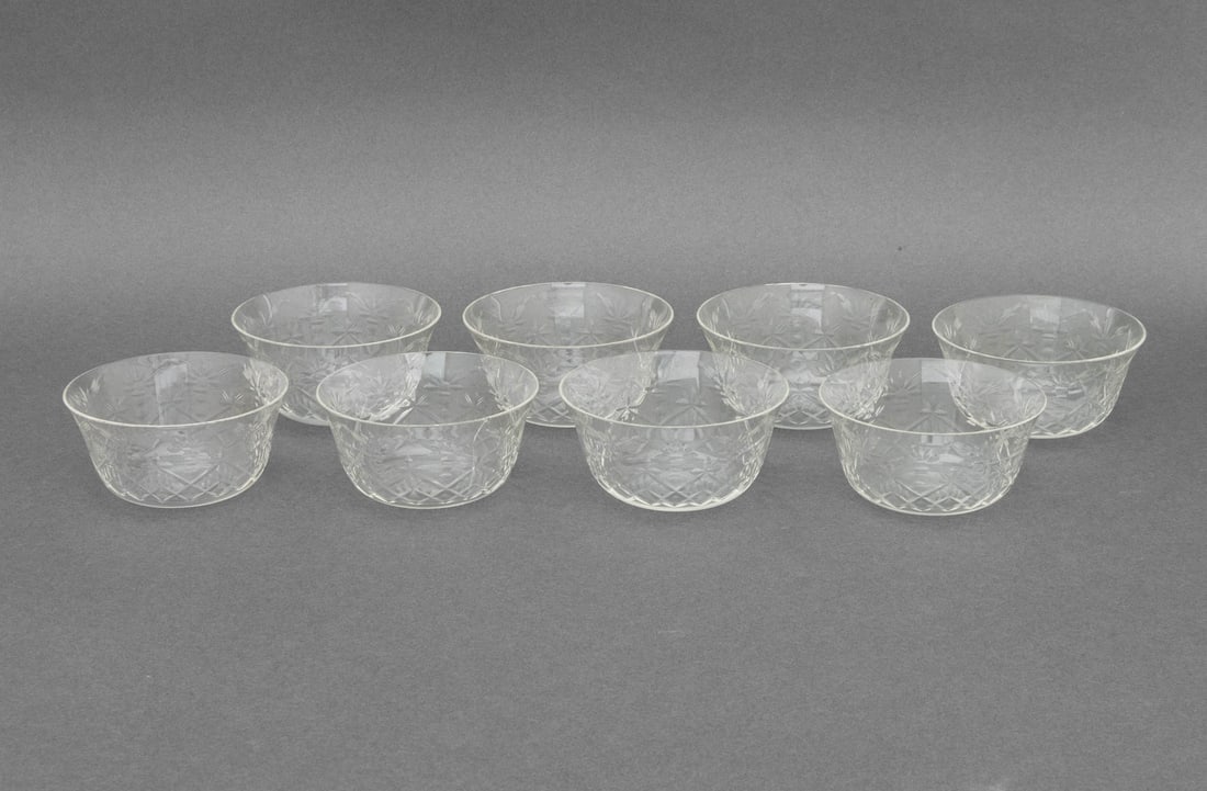 Wheat Motif Etched Glass Tableware, 48 Pcs. - 19