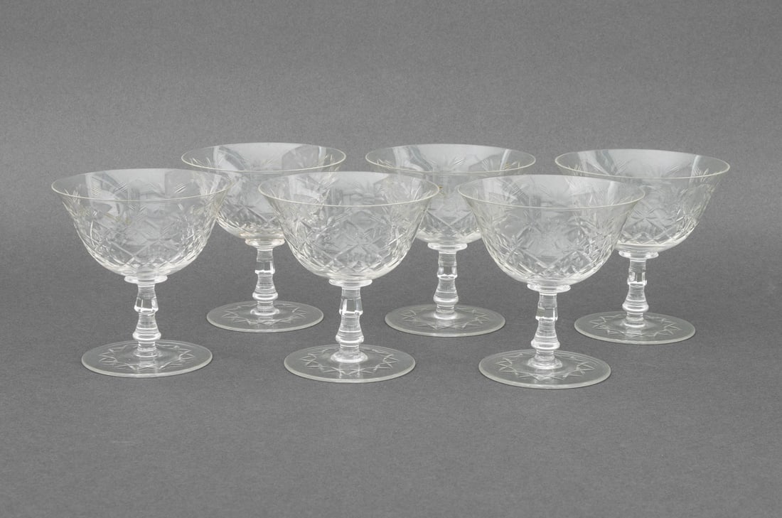 Wheat Motif Etched Glass Tableware, 48 Pcs. - 2