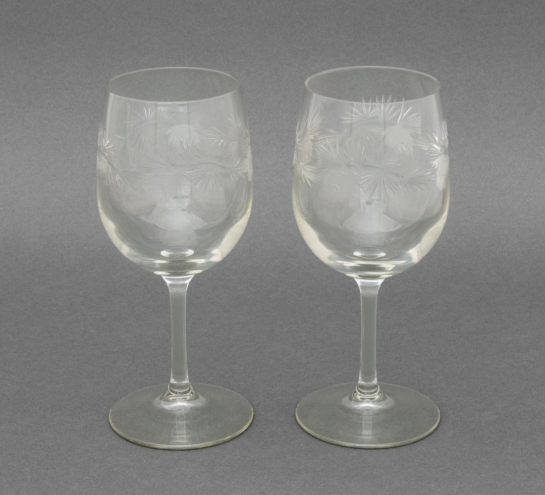 Wheat Motif Etched Glass Tableware, 48 Pcs. - 7