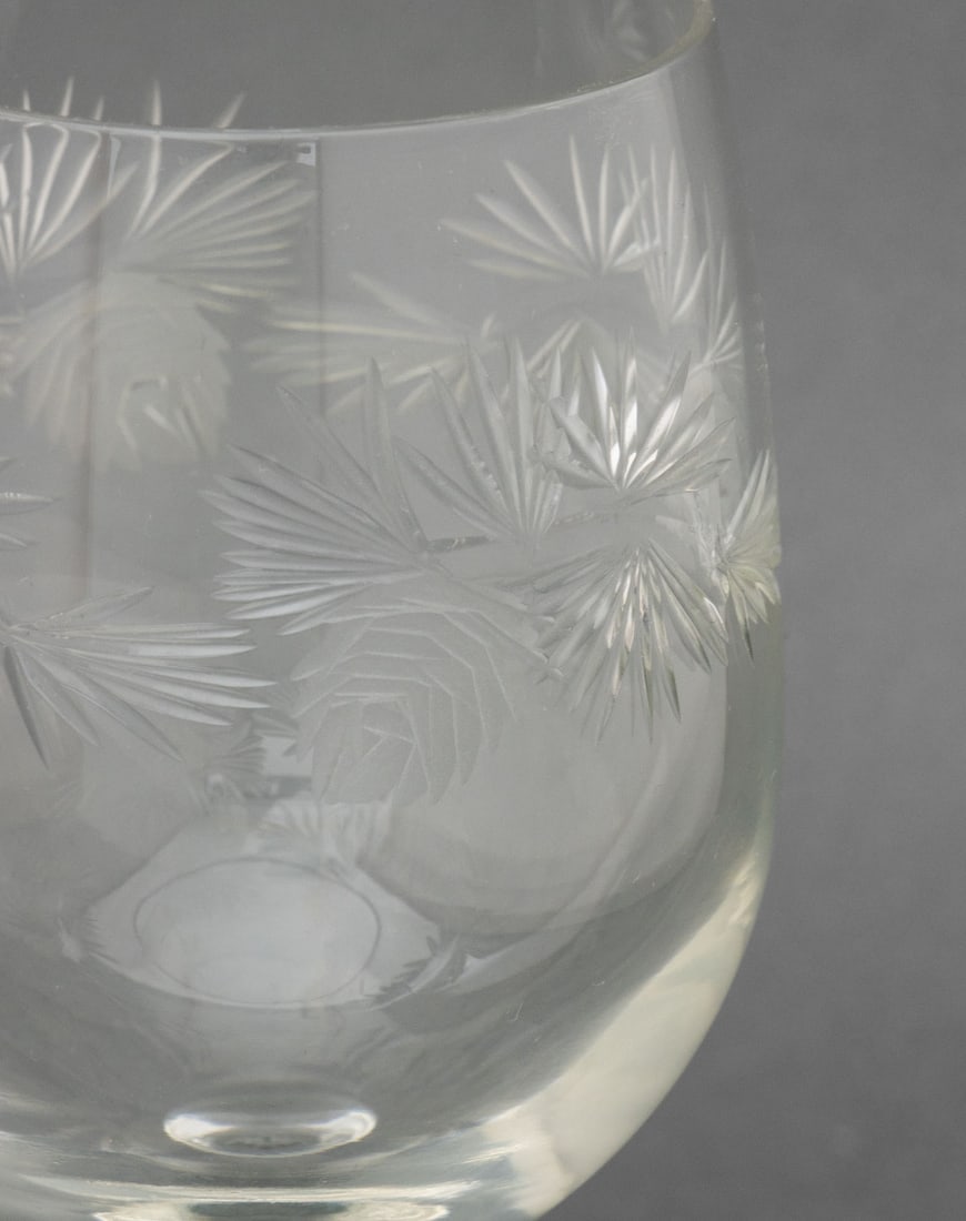 Wheat Motif Etched Glass Tableware, 48 Pcs. - 8
