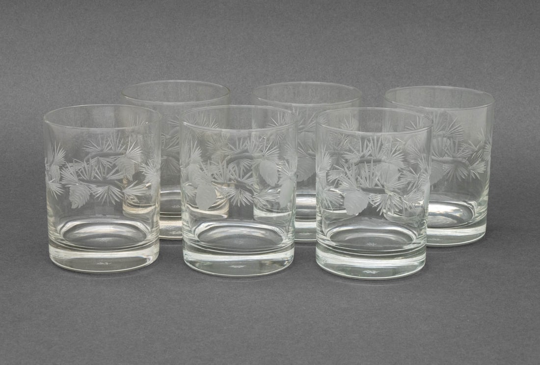 Wheat Motif Etched Glass Tableware, 48 Pcs. - 9