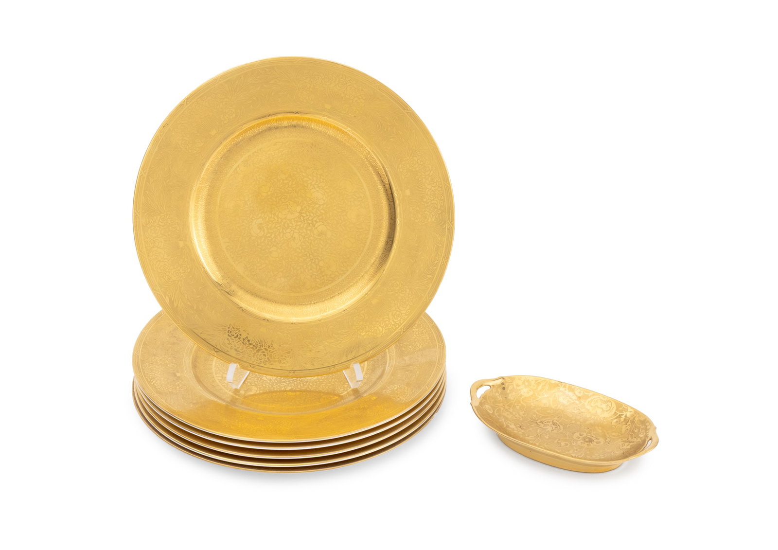 Gilt Encrusted Porcelain Tableware, 7 Pcs. (1 of 10)