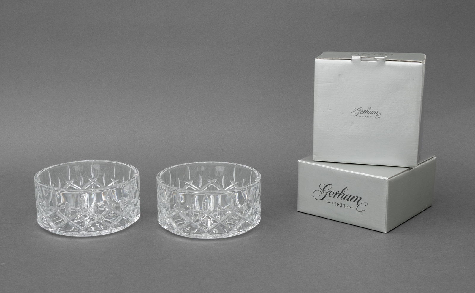Gorham "Lady Anne" Crystal Wine Bottle Coasters, 2 (1 of 7)