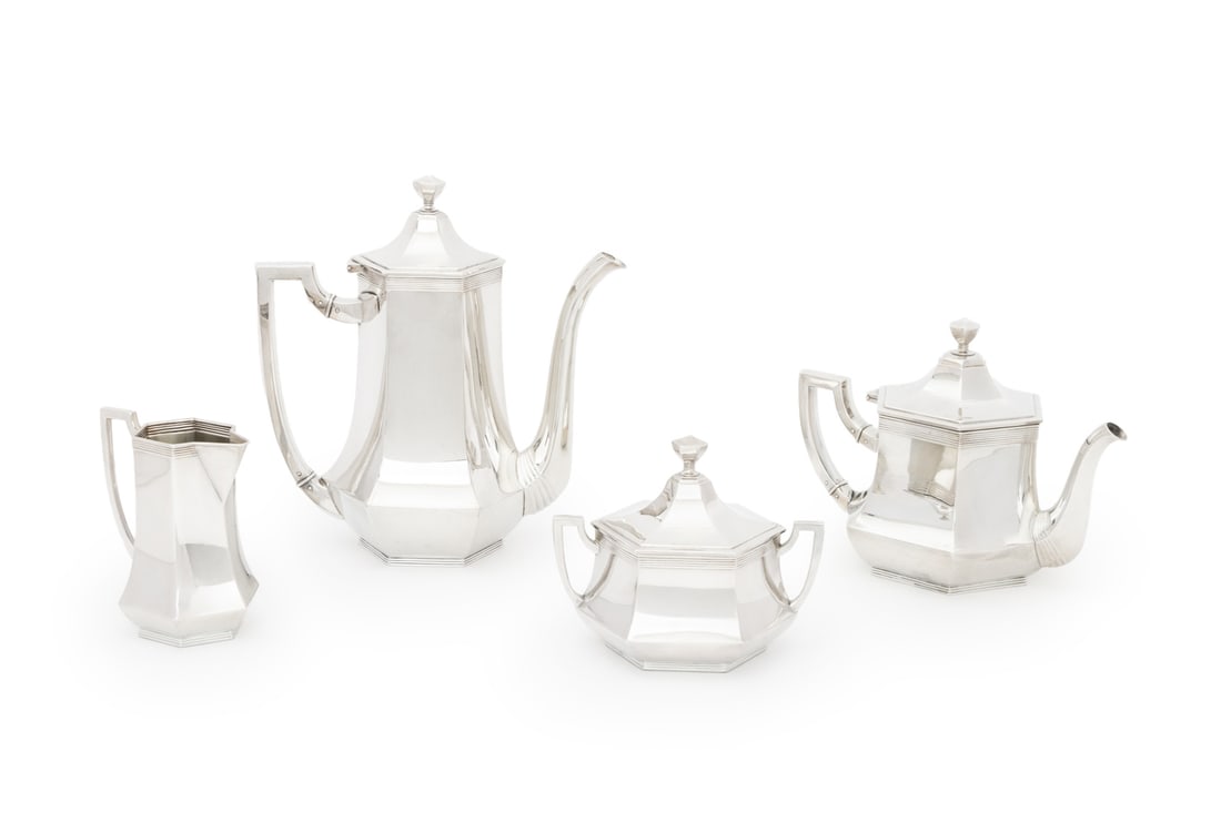 WMF Art Deco Silver Plate Tea Service, 4 Pcs. (1 of 20)