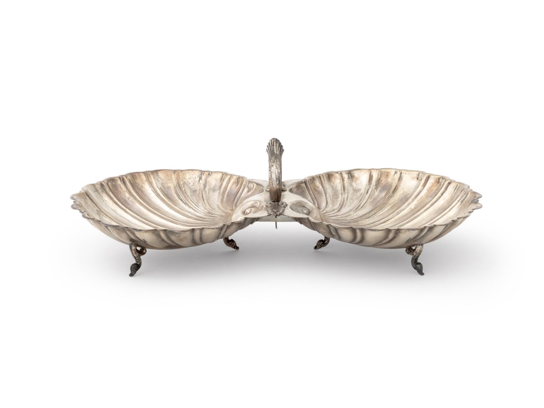 Double Shell Silver Plate Serving Dish (1 of 9)
