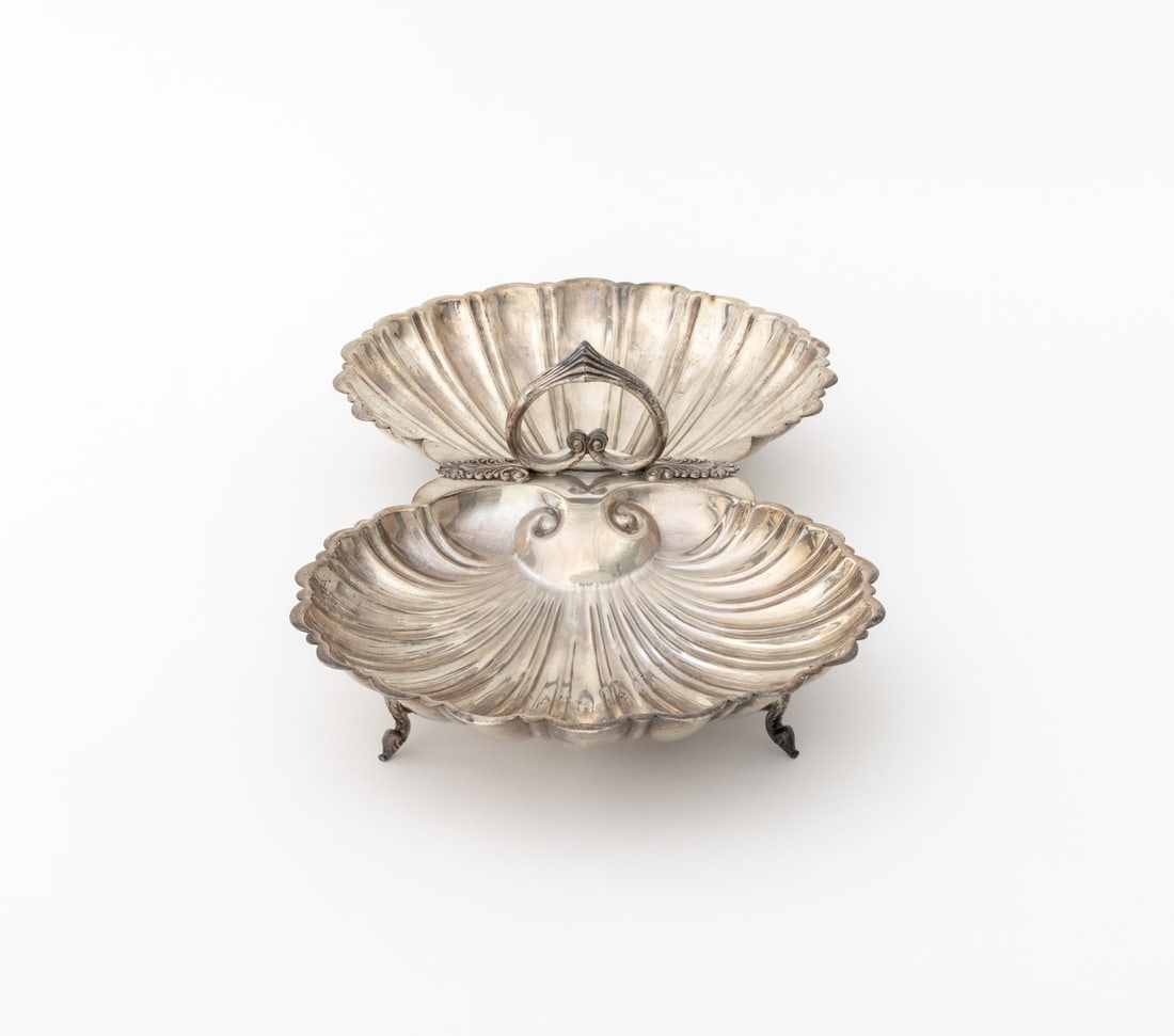 Double Shell Silver Plate Serving Dish - 5