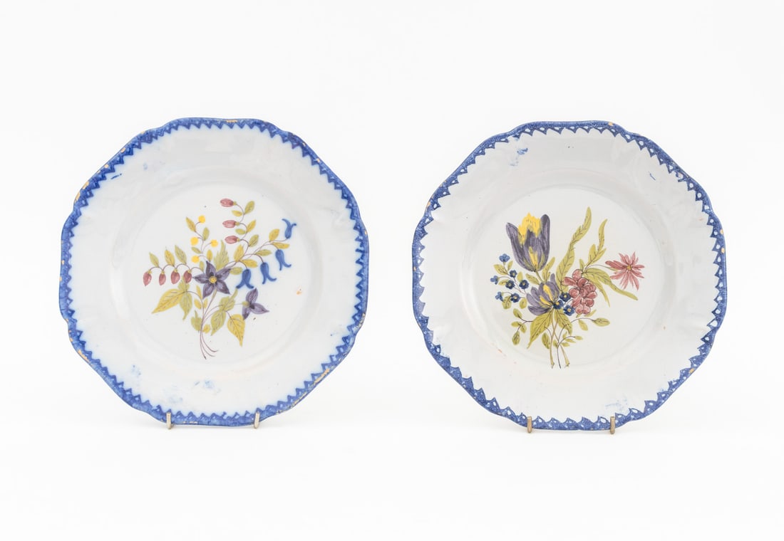 French Faience Ceramic Plates, 6 - 10