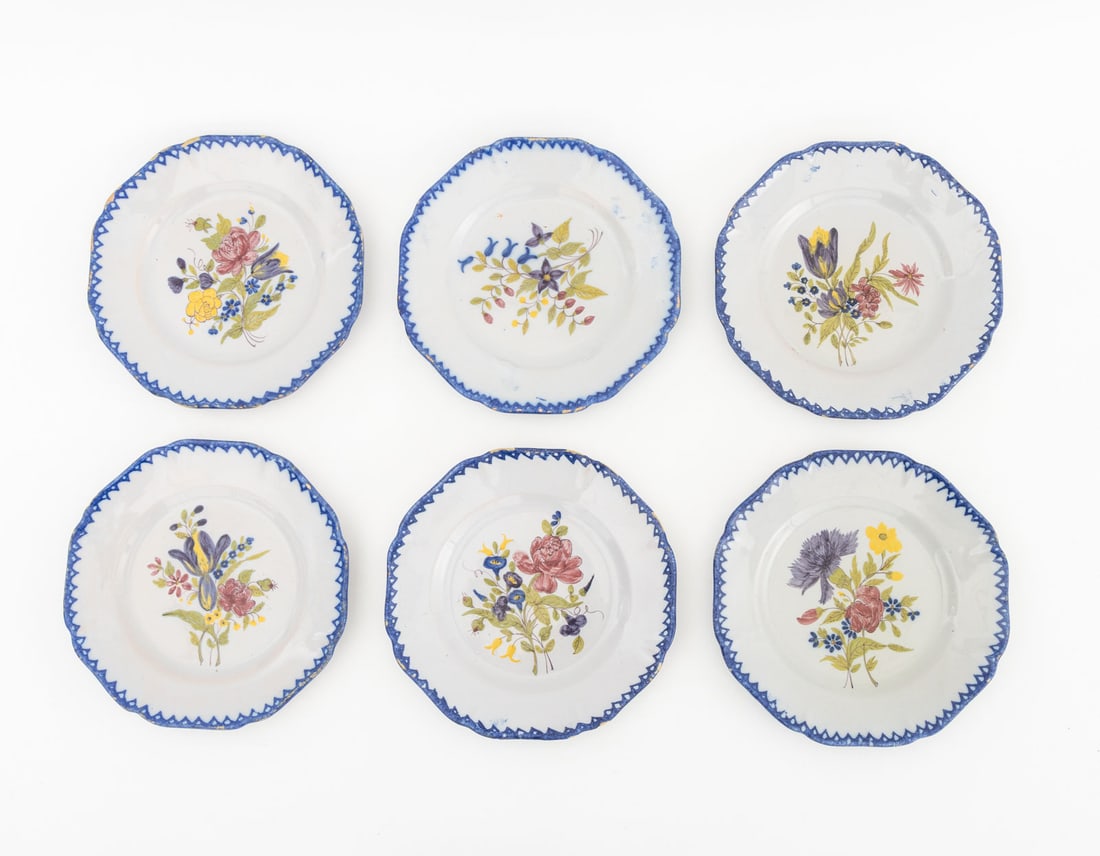 French Faience Ceramic Plates, 6 - 2