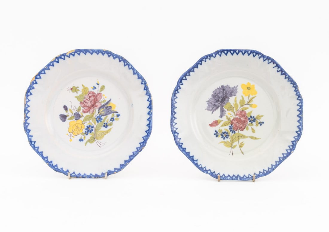 French Faience Ceramic Plates, 6 - 7