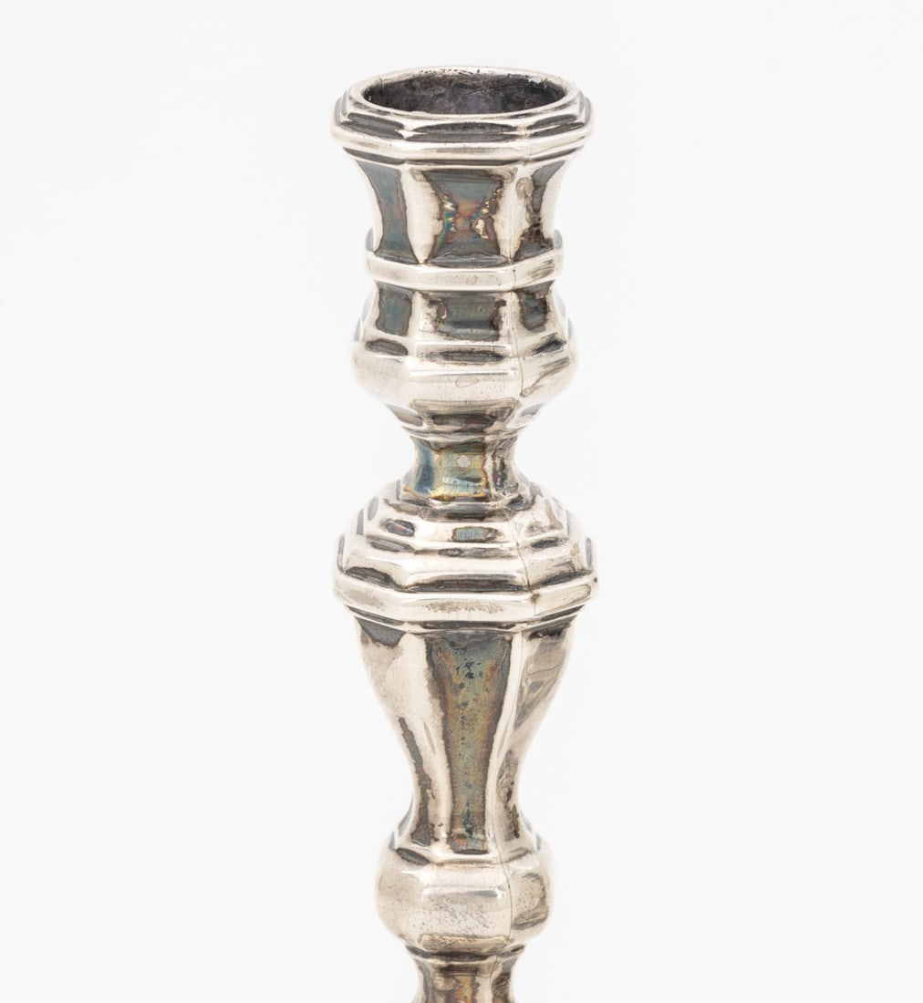 Danish Sterling Silver Weighted Candlesticks, Pair - 2