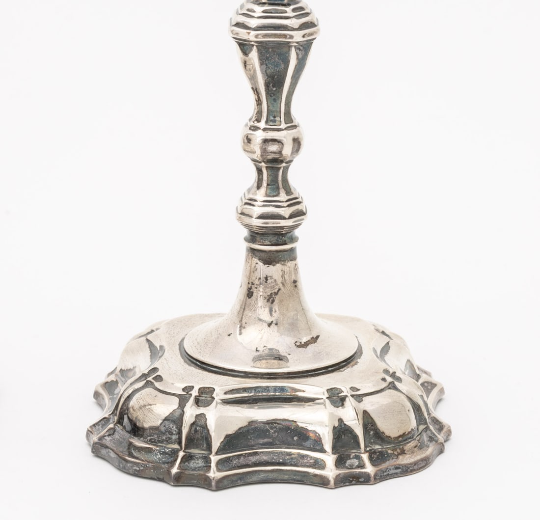 Danish Sterling Silver Weighted Candlesticks, Pair - 3