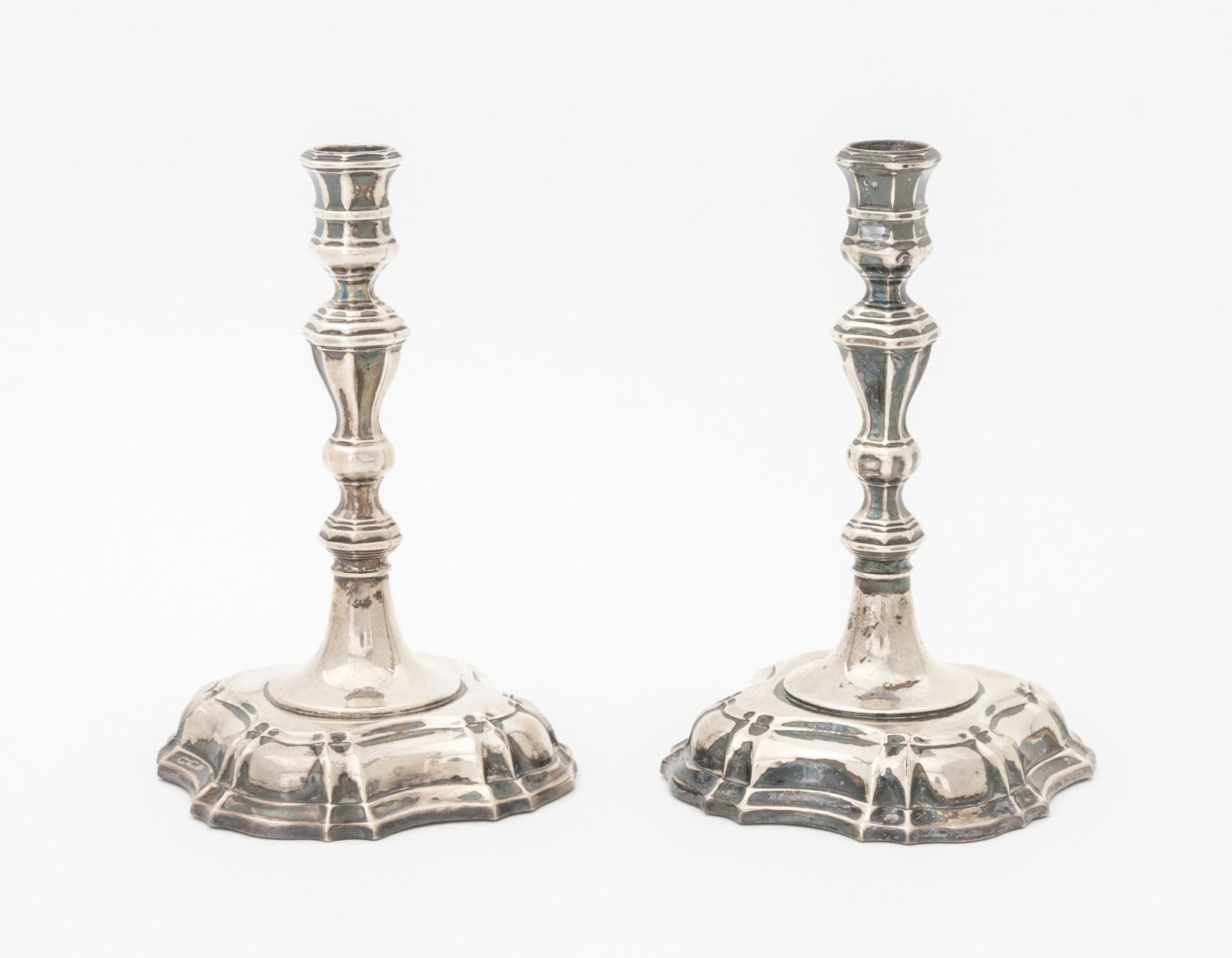 Danish Sterling Silver Weighted Candlesticks, Pair - 4