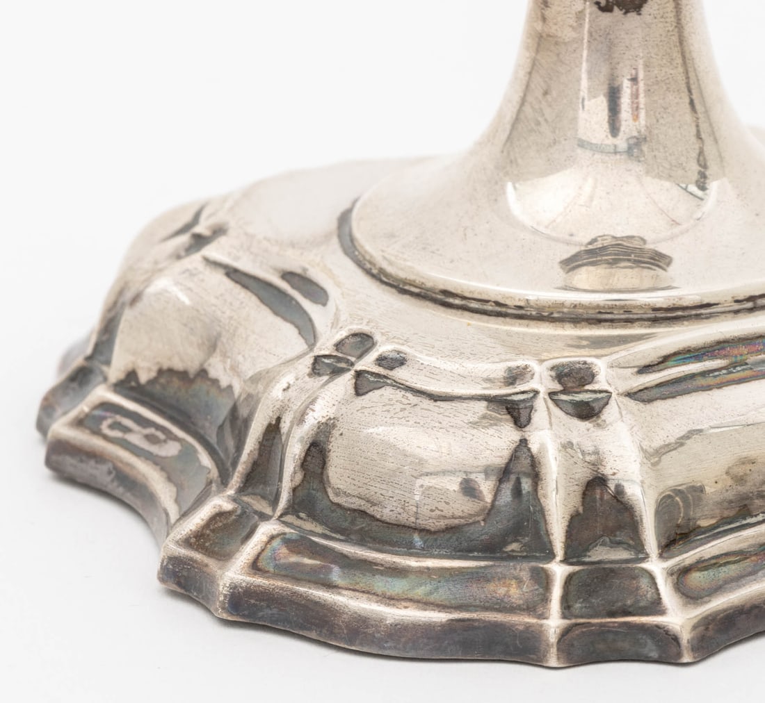 Danish Sterling Silver Weighted Candlesticks, Pair - 5