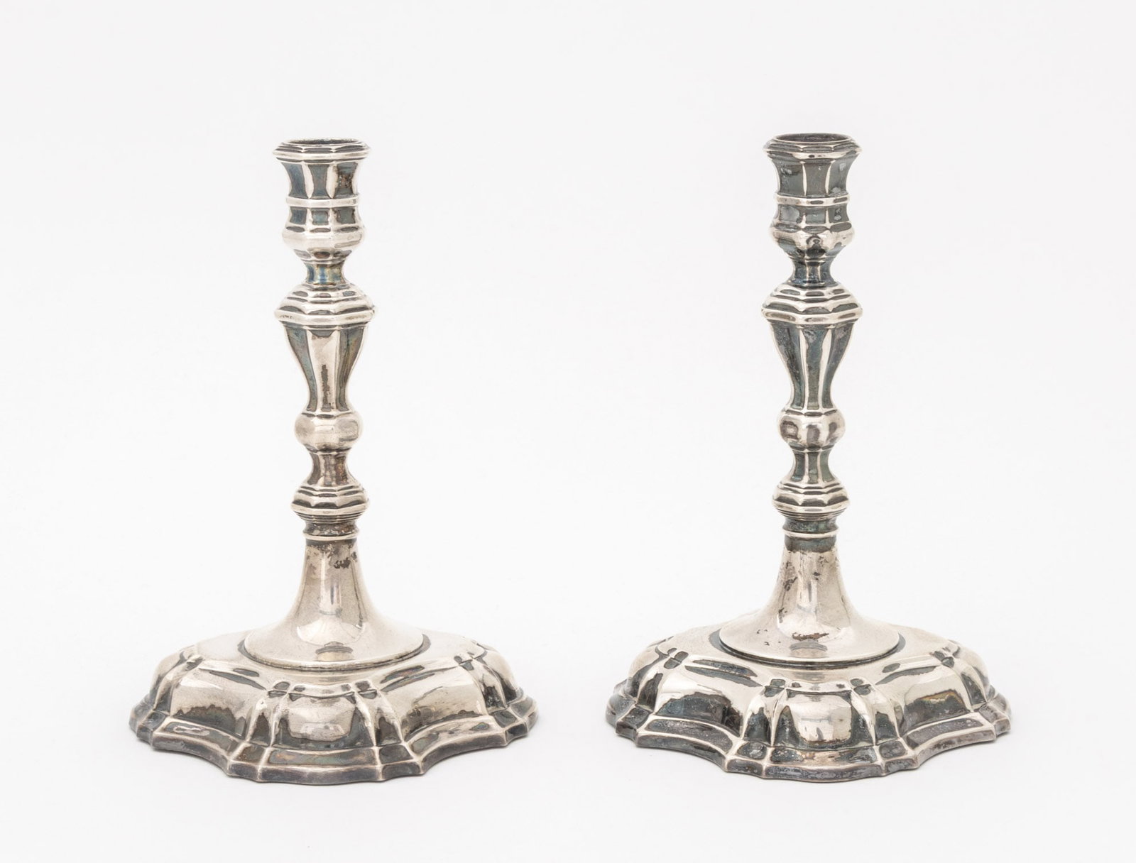 Danish Sterling Silver Weighted Candlesticks, Pair - 6