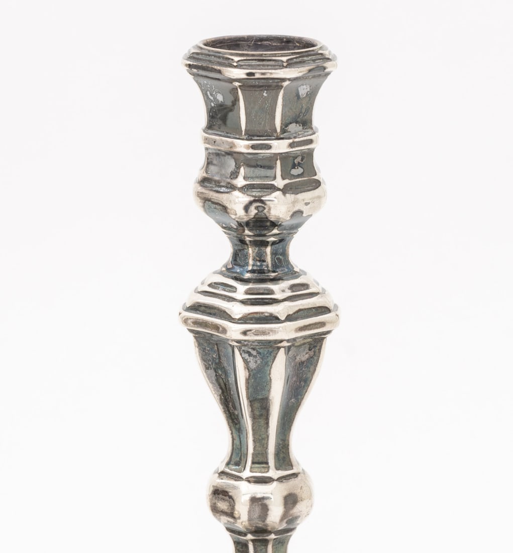Danish Sterling Silver Weighted Candlesticks, Pair - 7